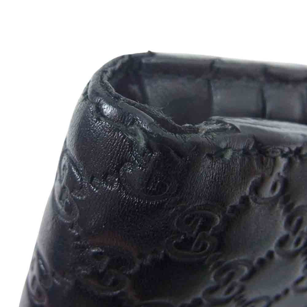 GUCCI グッチ 544475 マイクログッチシマ 二つ折り 財布 ウォレット ブラック系【中古】