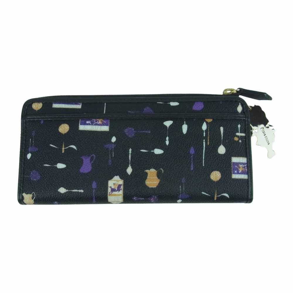 ANNA SUI アナスイ 312381 ミルキー ペコちゃん コラボ ウォレット 長財布 カンボジア製 ブラック系 10【極上美品】【中古】