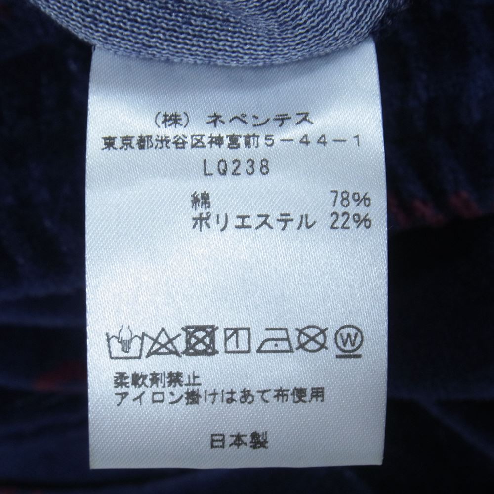 Needles ニードルス 22AW  LQ238 Papillon Velour パピヨン ベロア zipped Track Pant ジップ トラック パンツ ネイビー×ボルドー M【新古品】【未使用】【中古】