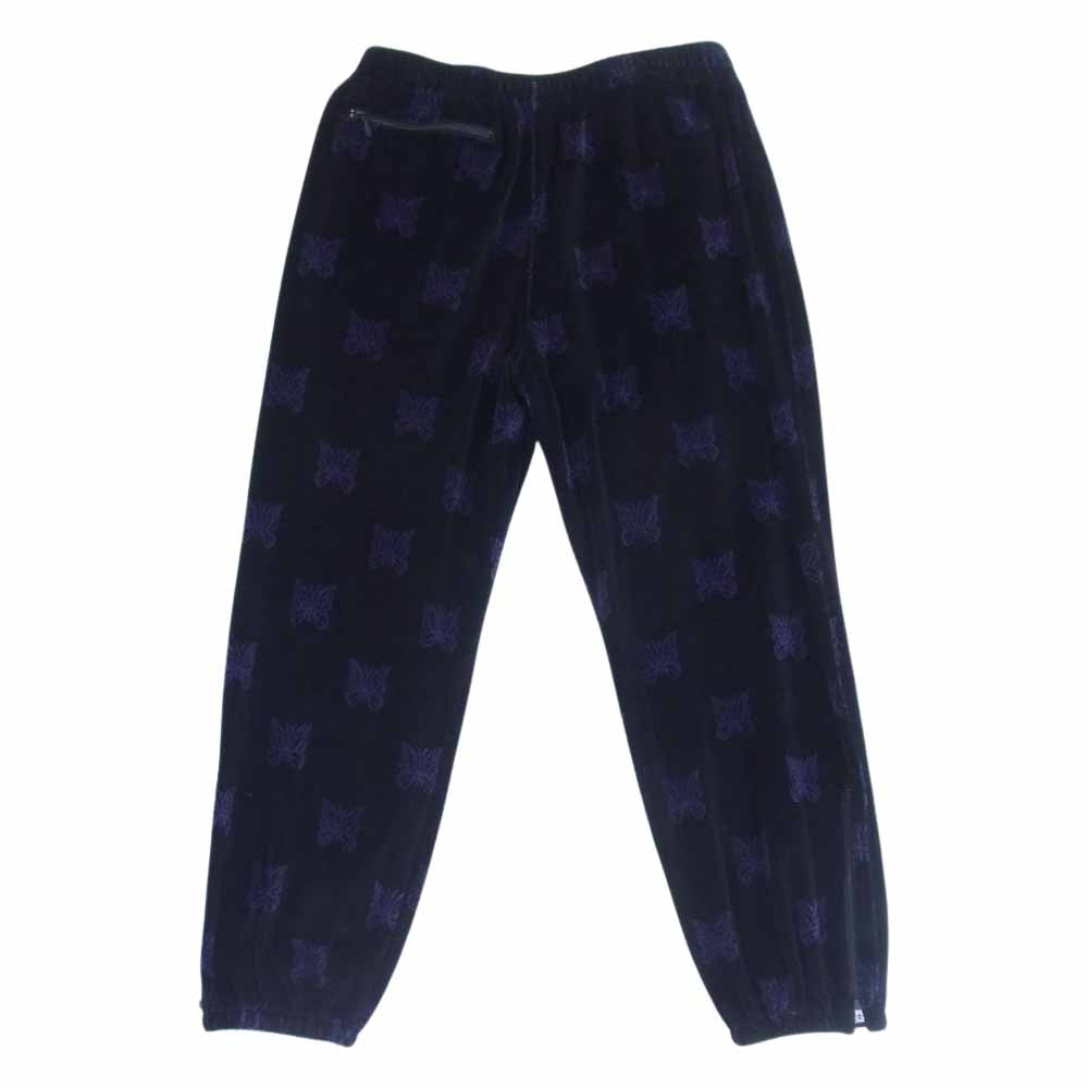 Needles ニードルス 22AW  LQ238 Papillon Velour パピヨン ベロア zipped Track Pant ジップ トラック パンツ ブラック×パープル M【新古品】【未使用】【中古】