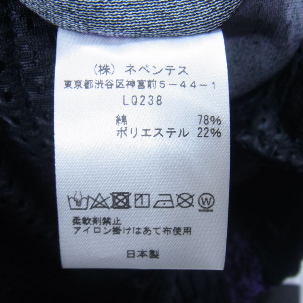 Needles ニードルス 22AW  LQ238 Papillon Velour パピヨン ベロア zipped Track Pant ジップ トラック パンツ ブラック×パープル M【新古品】【未使用】【中古】