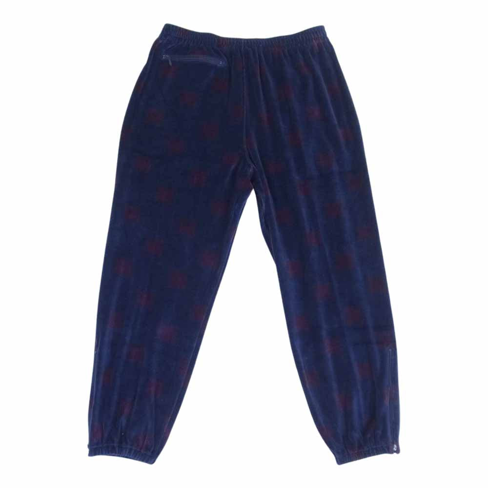 Needles ニードルス 22AW  LQ238 Papillon Velour パピヨン ベロア zipped Track Pant ジップ トラック パンツ ネイビー×ボルドー L【新古品】【未使用】【中古】