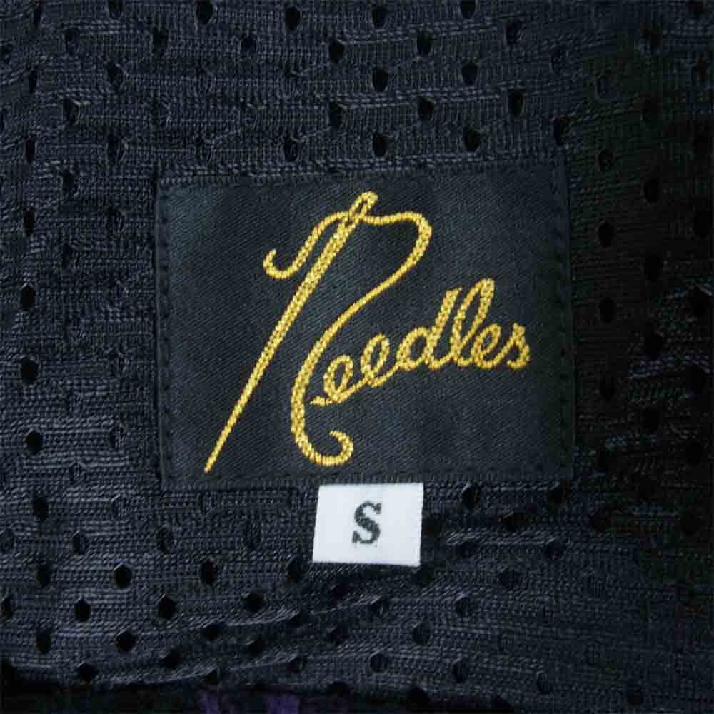 Needles ニードルス 22AW  LQ238 Papillon Velour パピヨン ベロア zipped Track Pant ジップ トラック パンツ ブラック×パープル S【新古品】【未使用】【中古】