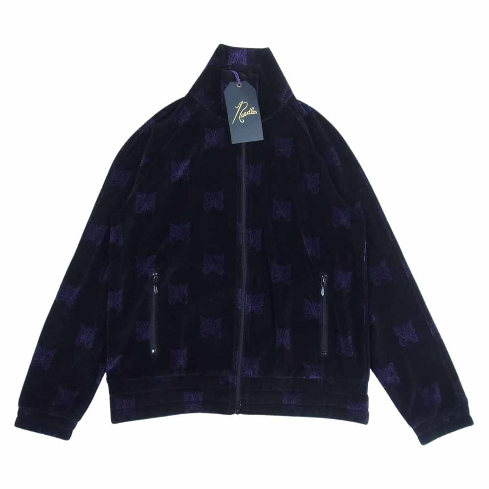 Needles ニードルス 22AW  LQ237 Papillon Velour パピヨン ベロア Track Jacket トラックジャケット ブラック×パープル S【新古品】【未使用】【中古】