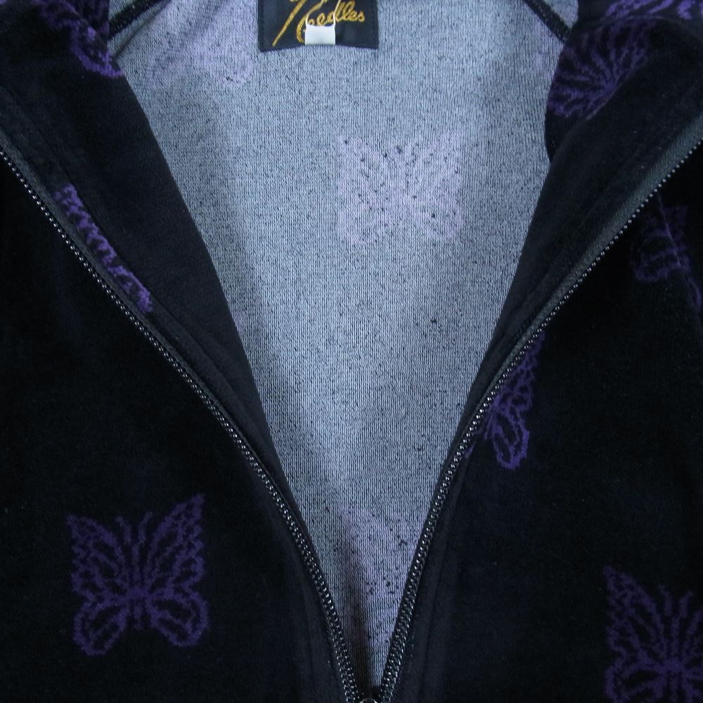 Needles ニードルス 22AW  LQ237 Papillon Velour パピヨン ベロア Track Jacket トラックジャケット ブラック×パープル S【新古品】【未使用】【中古】
