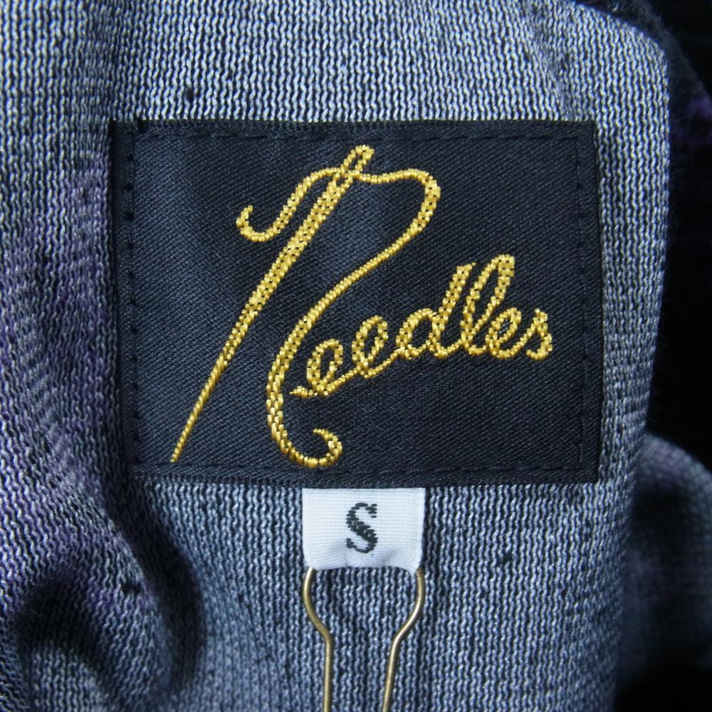Needles ニードルス 22AW  LQ237 Papillon Velour パピヨン ベロア Track Jacket トラックジャケット ブラック×パープル S【新古品】【未使用】【中古】