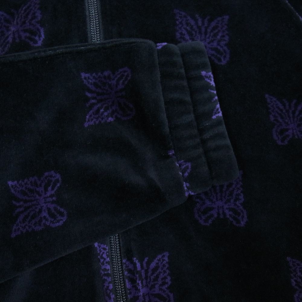 Needles ニードルス 22AW  LQ237 Papillon Velour パピヨン ベロア Track Jacket トラックジャケット ブラック×パープル S【新古品】【未使用】【中古】