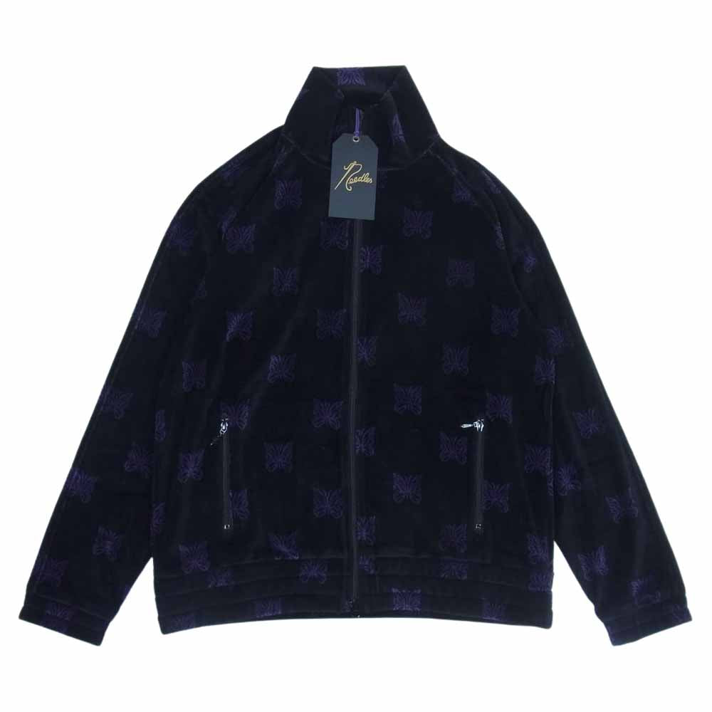 Needles ニードルス 22AW  LQ237 Papillon Velour パピヨン ベロア Track Jacket トラックジャケット ブラック×パープル L【新古品】【未使用】【中古】
