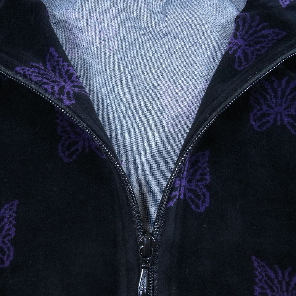 Needles ニードルス 22AW  LQ237 Papillon Velour パピヨン ベロア Track Jacket トラックジャケット ブラック×パープル L【新古品】【未使用】【中古】