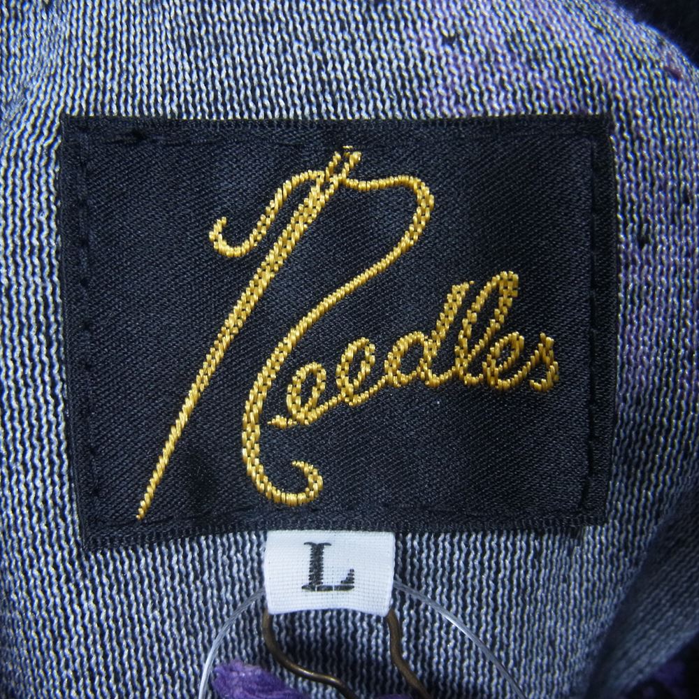 Needles ニードルス 22AW  LQ237 Papillon Velour パピヨン ベロア Track Jacket トラックジャケット ブラック×パープル L【新古品】【未使用】【中古】