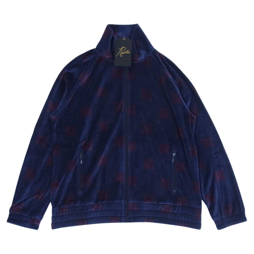Needles ニードルス 22AW  LQ237 Papillon Velour パピヨン ベロア Track Jacket トラックジャケット ネイビー×ボルドー L【新古品】【未使用】【中古】