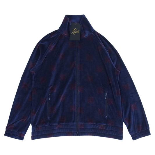 Needles ニードルス 22AW  LQ237 Papillon Velour パピヨン ベロア Track Jacket トラックジャケット ネイビー×ボルドー L【新古品】【未使用】【中古】