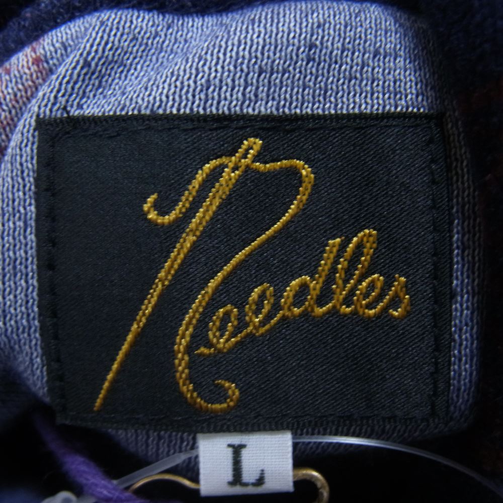 Needles ニードルス 22AW  LQ237 Papillon Velour パピヨン ベロア Track Jacket トラックジャケット ネイビー×ボルドー L【新古品】【未使用】【中古】