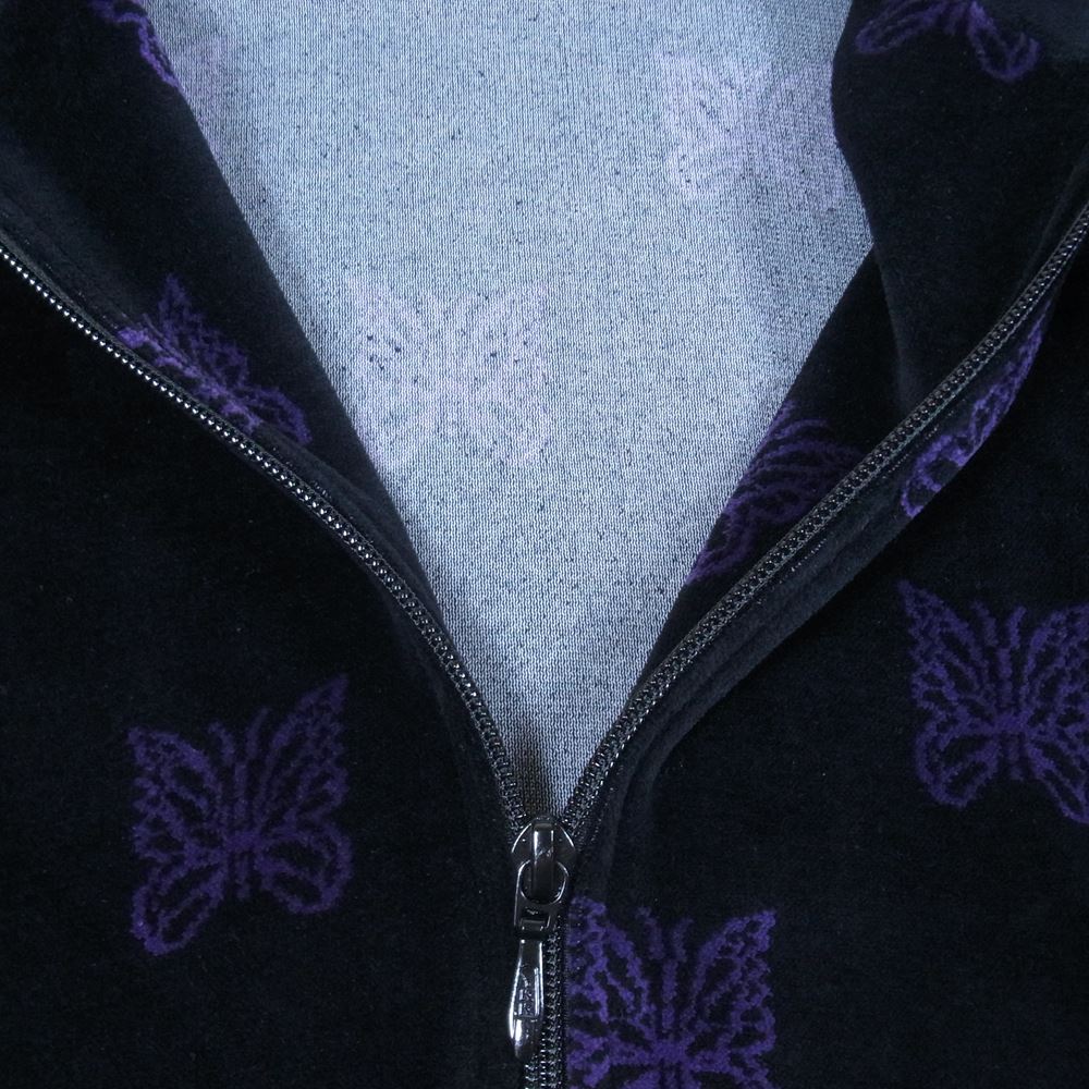 Needles ニードルス 22AW  LQ237 Papillon Velour パピヨン ベロア Track Jacket トラックジャケット ブラック×パープル M【新古品】【未使用】【中古】