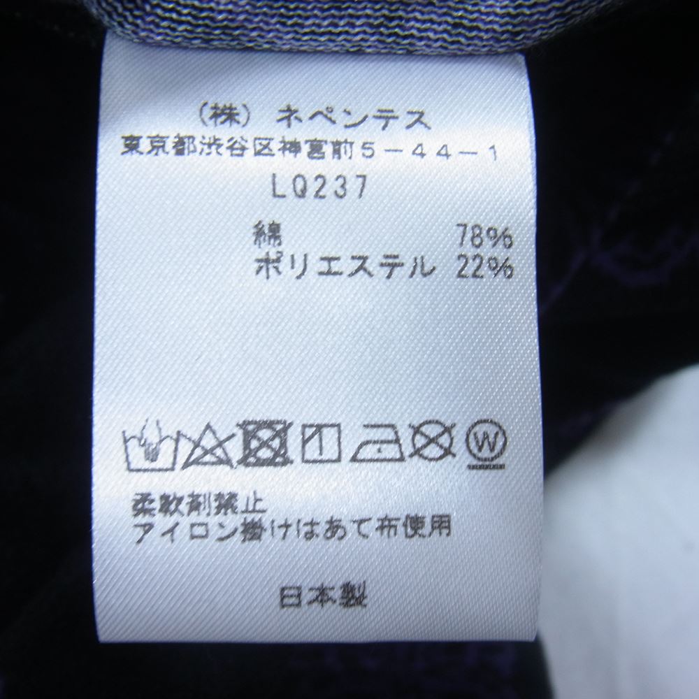 Needles ニードルス 22AW  LQ237 Papillon Velour パピヨン ベロア Track Jacket トラックジャケット ブラック×パープル M【新古品】【未使用】【中古】