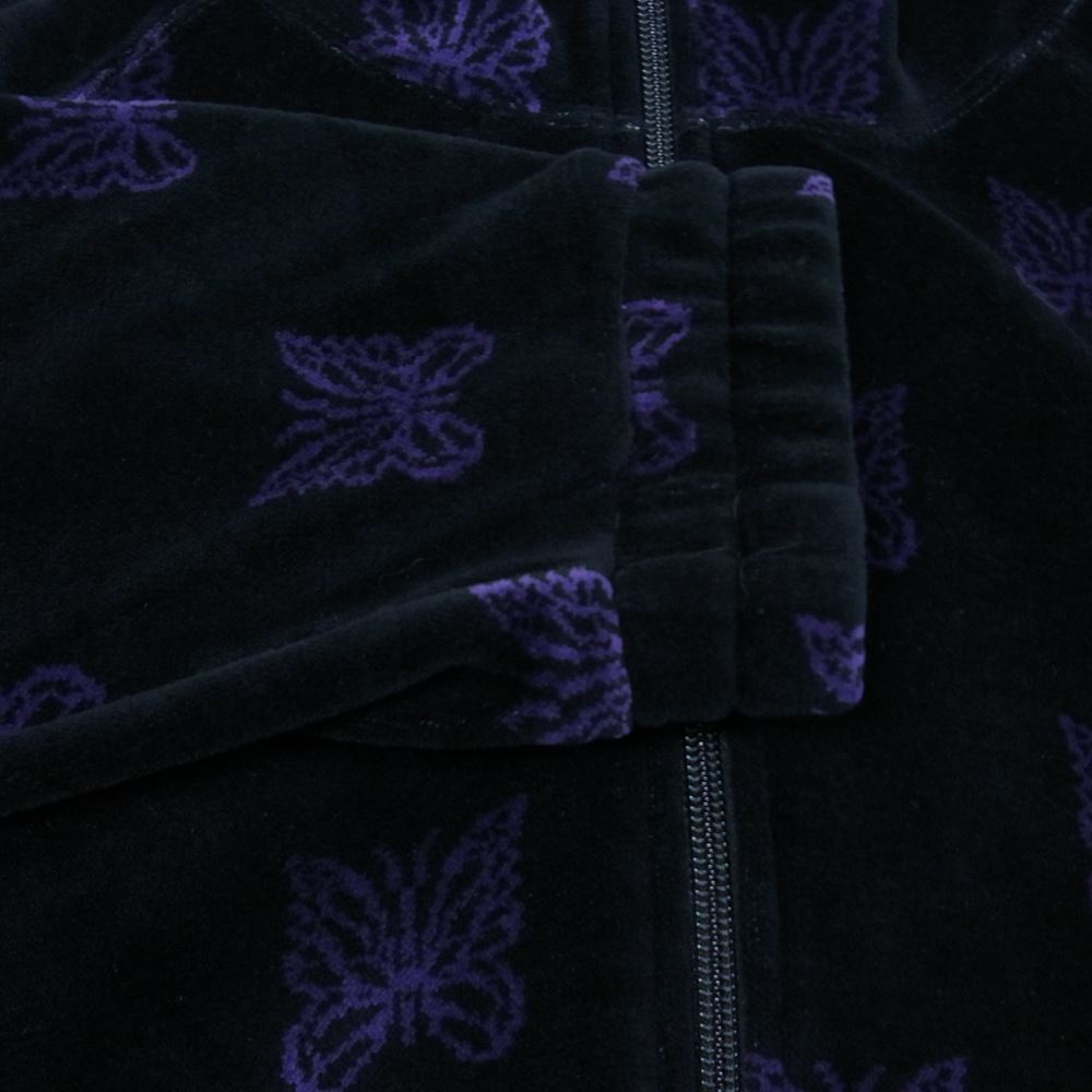Needles ニードルス 22AW  LQ237 Papillon Velour パピヨン ベロア Track Jacket トラックジャケット ブラック×パープル M【新古品】【未使用】【中古】