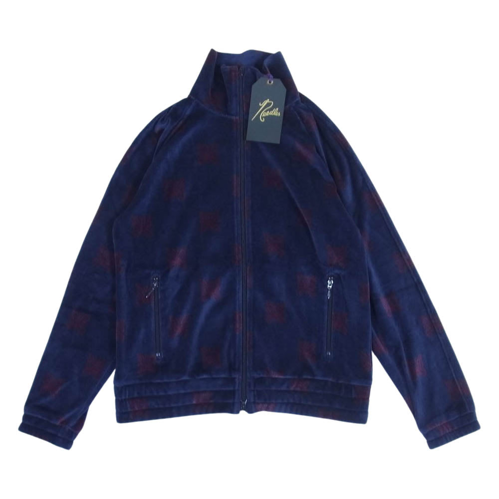 Needles ニードルス 22AW  LQ237 Papillon Velour パピヨン ベロア Track Jacket トラックジャケット ネイビー×ボルドー S【新古品】【未使用】【中古】