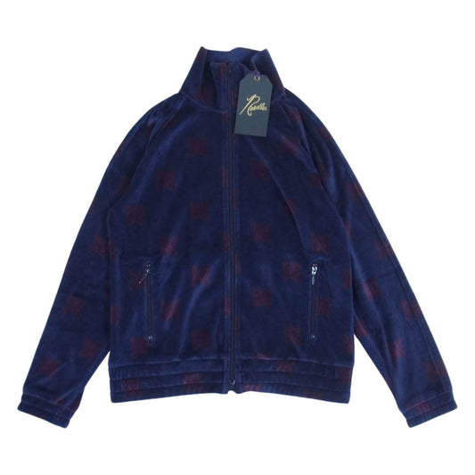 Needles ニードルス 22AW  LQ237 Papillon Velour パピヨン ベロア Track Jacket トラックジャケット ネイビー×ボルドー S【新古品】【未使用】【中古】