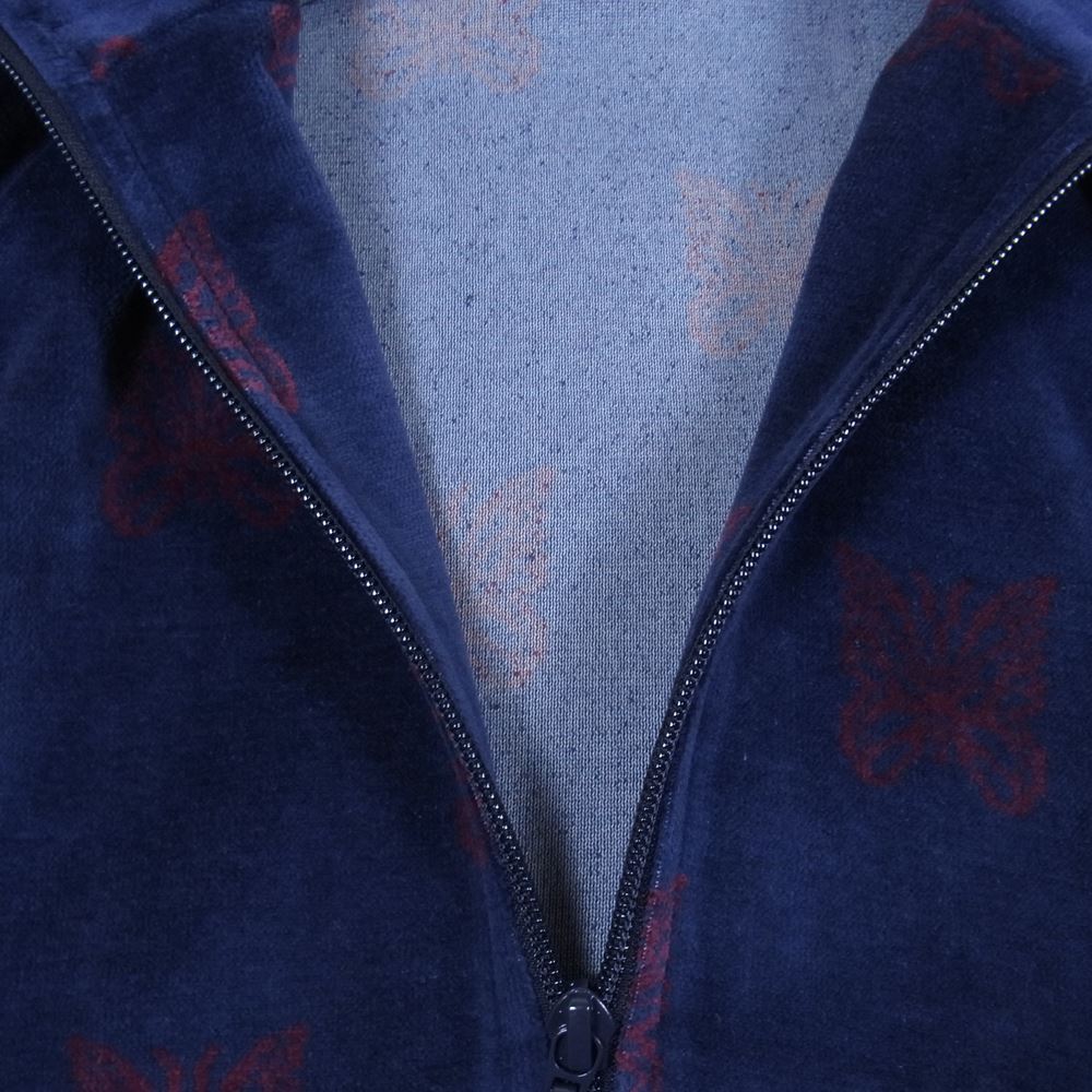 Needles ニードルス 22AW  LQ237 Papillon Velour パピヨン ベロア Track Jacket トラックジャケット ネイビー×ボルドー S【新古品】【未使用】【中古】