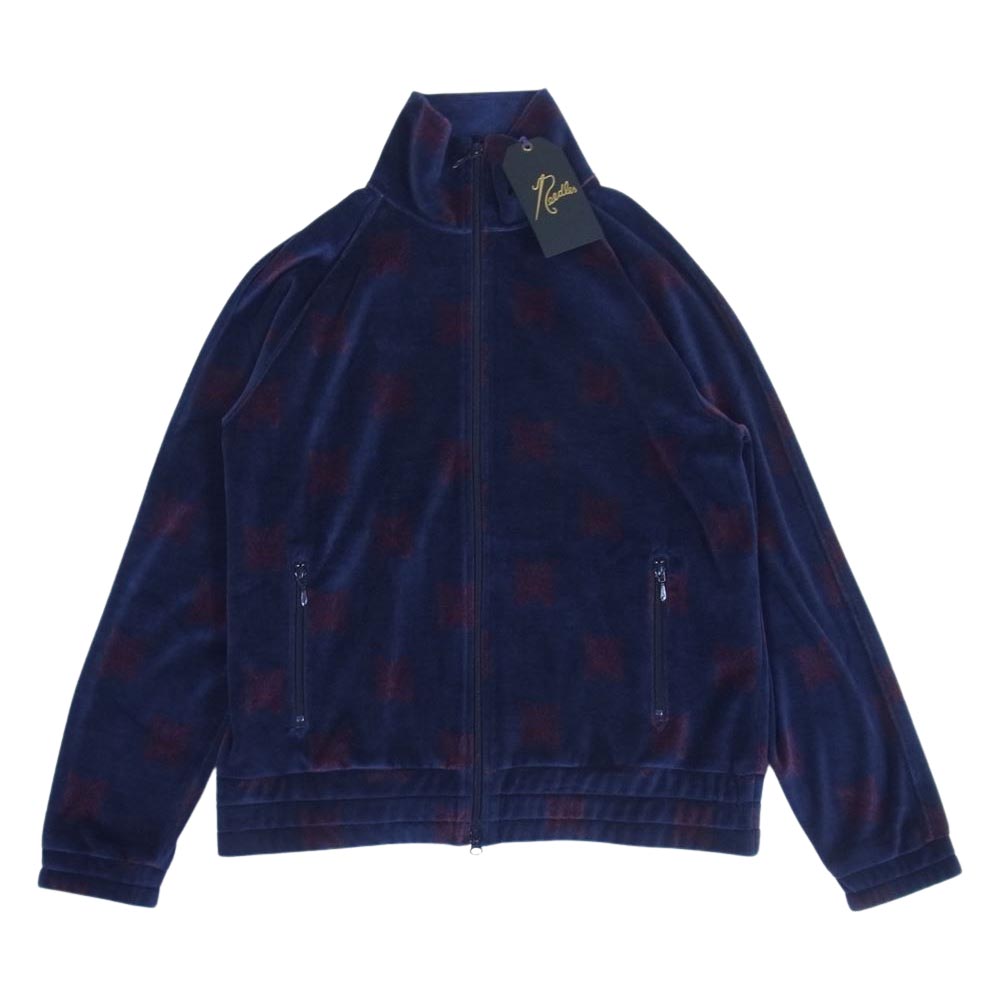 Needles ニードルス 22AW  LQ237 Papillon Velour パピヨン ベロア Track Jacket トラックジャケット ネイビー×ボルドー M【新古品】【未使用】【中古】