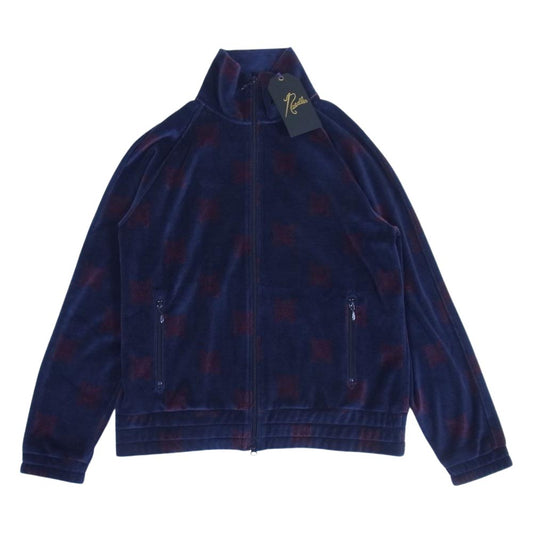Needles ニードルス 22AW  LQ237 Papillon Velour パピヨン ベロア Track Jacket トラックジャケット ネイビー×ボルドー M【新古品】【未使用】【中古】