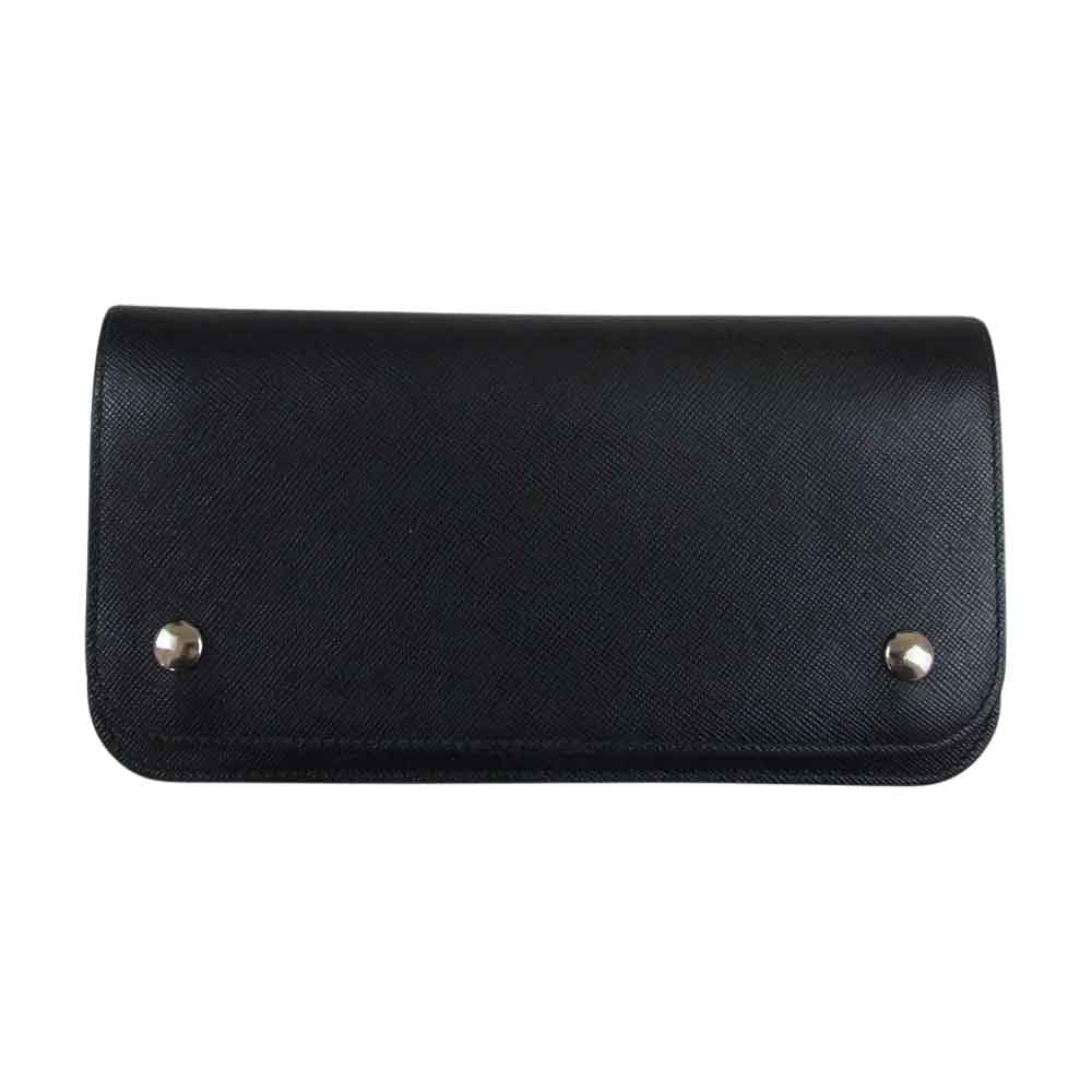 J&M Davidson ジェイアンドエムデヴィッドソン 7347 LARGE FLAP PURSE ラージフラップ パース レザー長財布 ブラック系【中古】