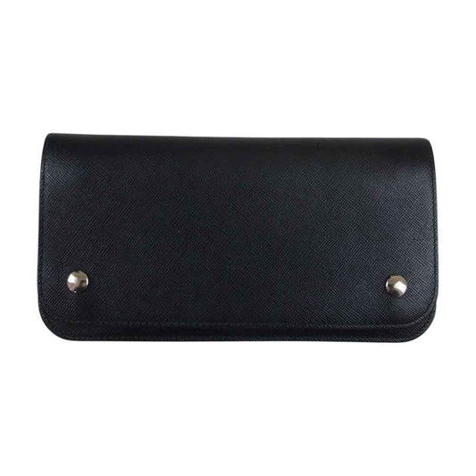 J&M Davidson ジェイアンドエムデヴィッドソン 7347 LARGE FLAP PURSE ラージフラップ パース レザー長財布 ブラック系【中古】