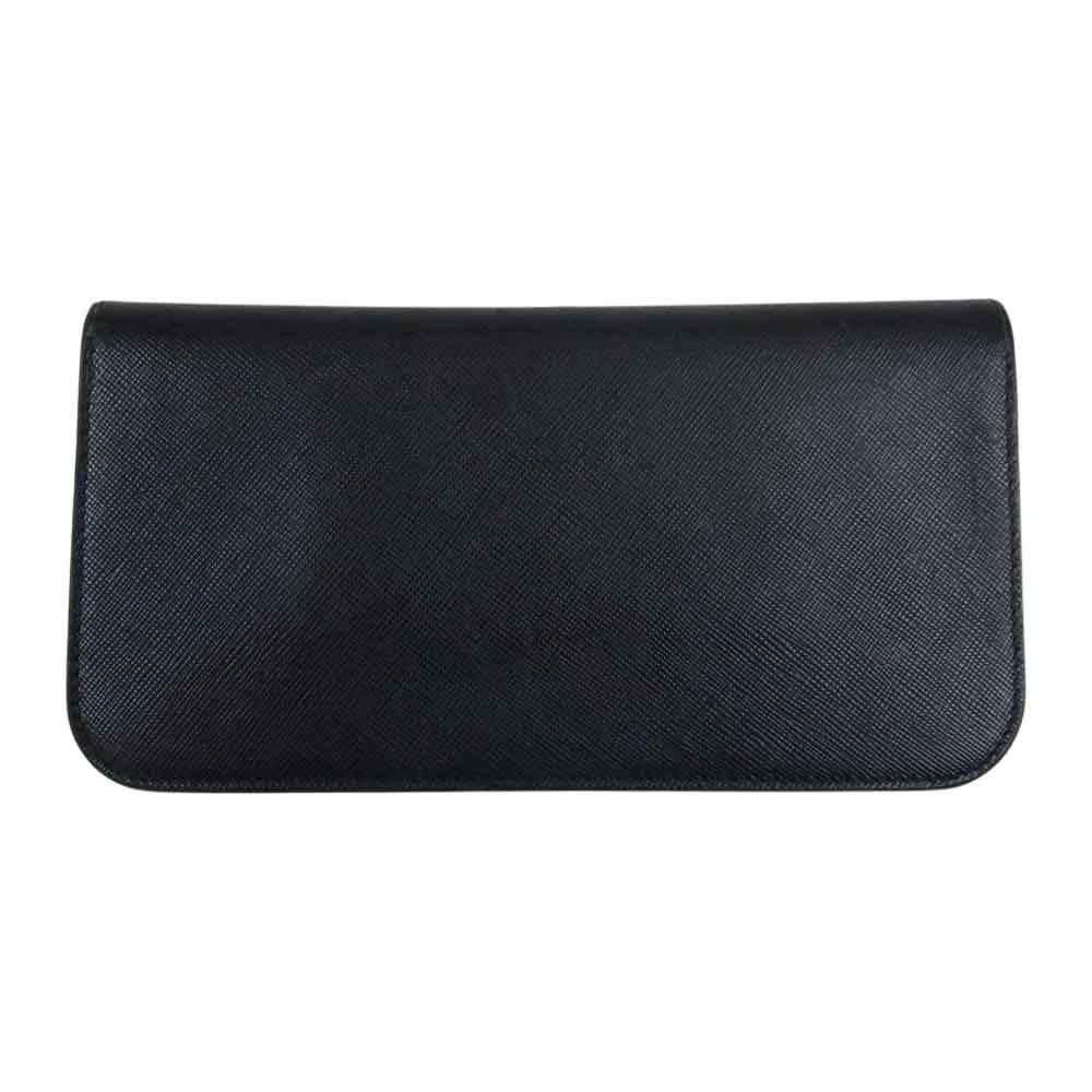 J&M Davidson ジェイアンドエムデヴィッドソン 7347 LARGE FLAP PURSE ラージフラップ パース レザー長財布 ブラック系【中古】
