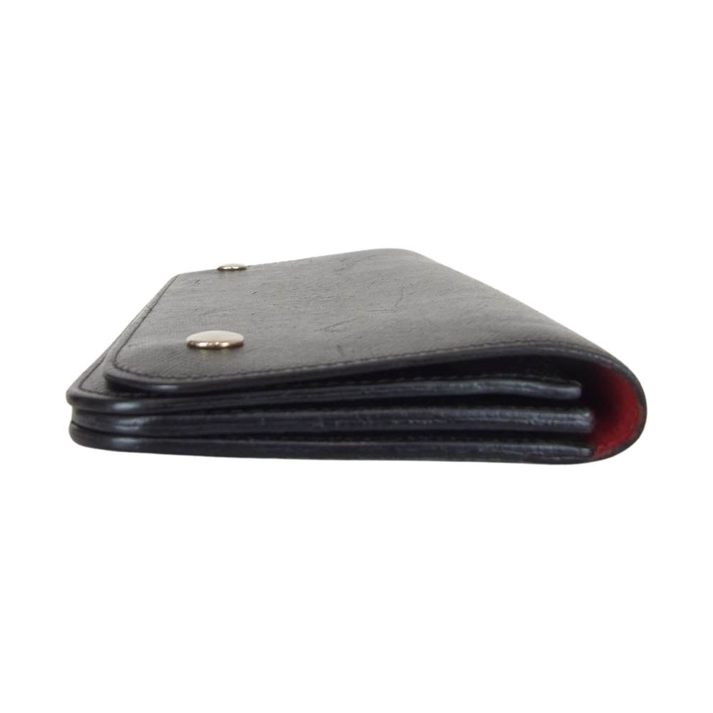 J&M Davidson ジェイアンドエムデヴィッドソン 7347 LARGE FLAP PURSE ラージフラップ パース レザー長財布 ブラック系【中古】
