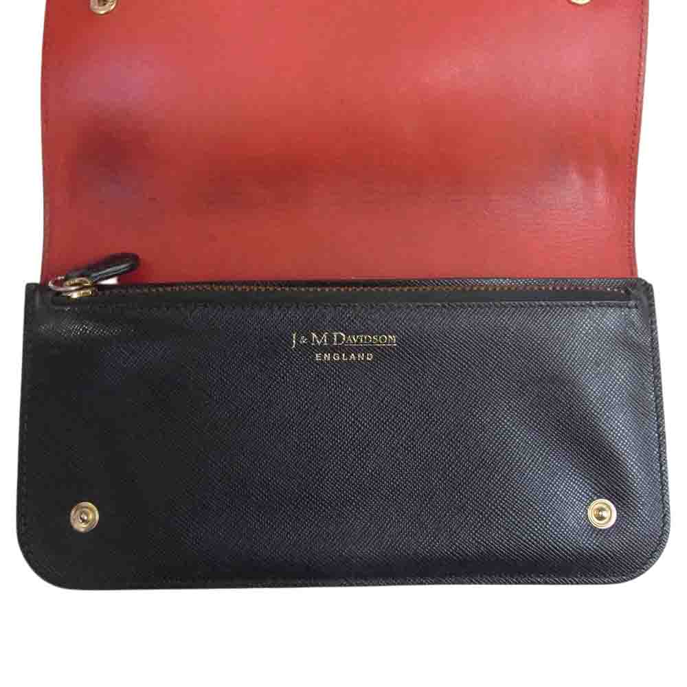 J&M Davidson ジェイアンドエムデヴィッドソン 7347 LARGE FLAP PURSE ラージフラップ パース レザー長財布 ブラック系【中古】