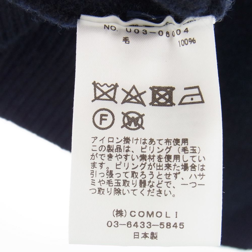 COMOLI コモリ 21AW U03-06004 ラムズウール クルーネックニット ダークネイビー系 3【中古】