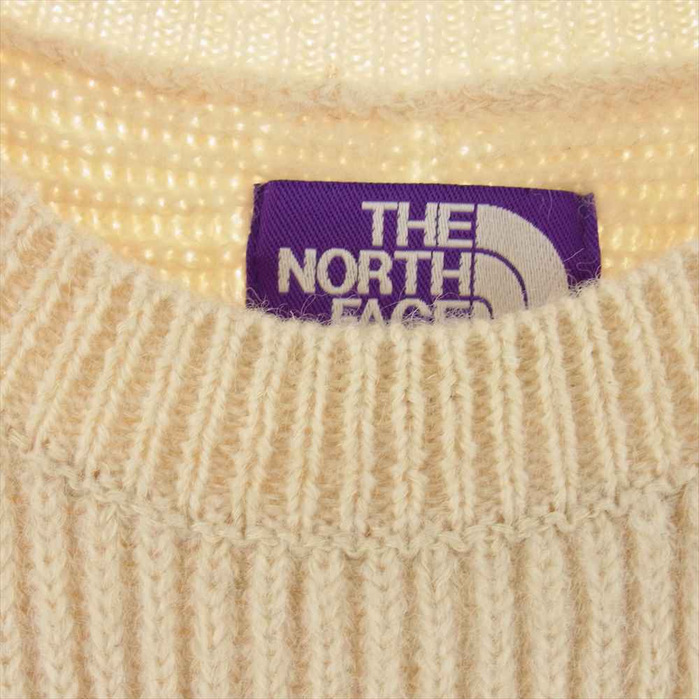 THE NORTH FACE ノースフェイス NT6456N PURPLE LABEL パープルレーベル ニット セーター オフホワイト系 S【中古】