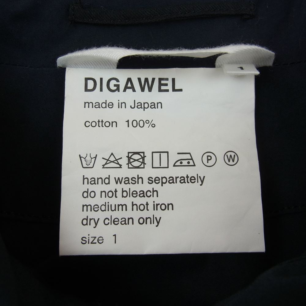ディガウェル 日本製 コットン ステンカラー コート ネイビー系 1【中古】