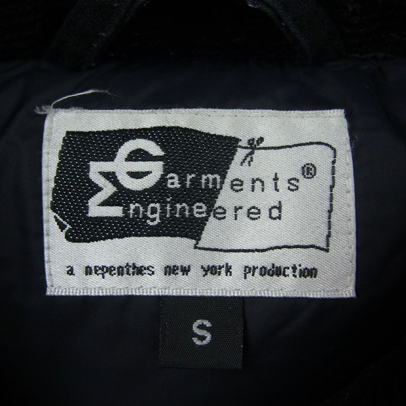 Engineered Garments エンジニアードガーメンツ カナダ製 ショールカラー コーデュロイカラー ダウン ベスト ブラック系 S【中古】