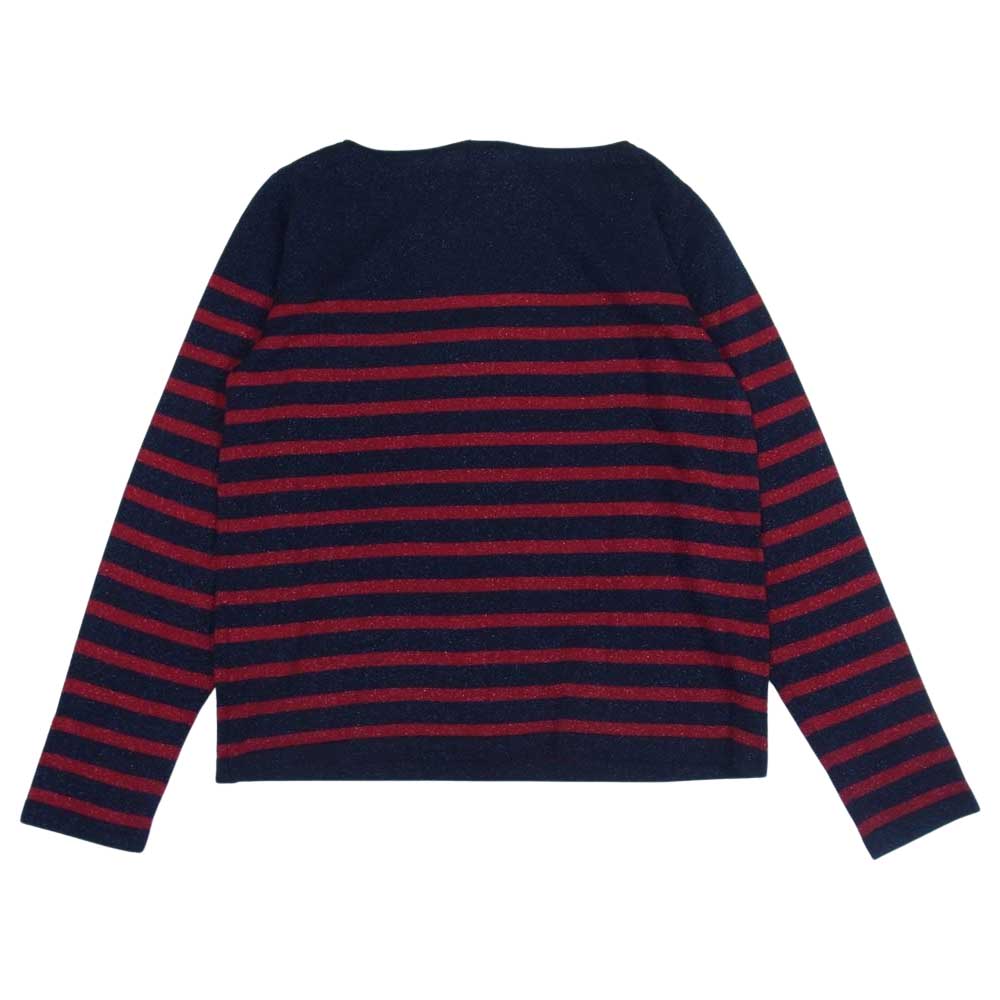 JEAN-PAUL GAULTIER ジャンポールゴルチエ ラメ入り ボーダーニット レッド系 ネイビー系 40【極上美品】【中古】