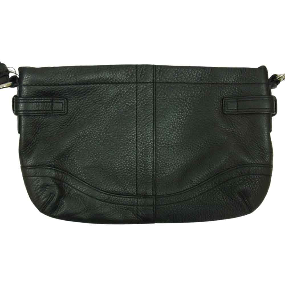COACH コーチ F19723  レザー チェーン ショルダー バッグ ブラック系【中古】