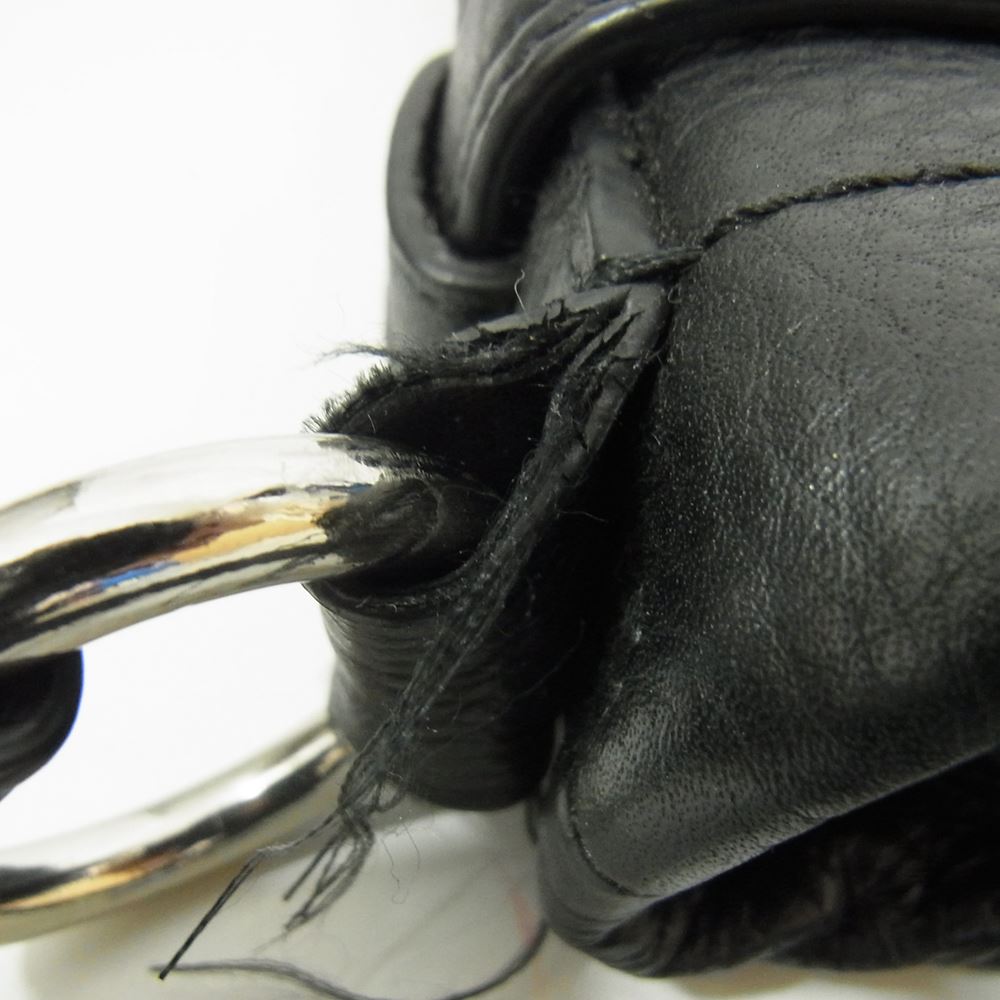 COACH コーチ F19723  レザー チェーン ショルダー バッグ ブラック系【中古】