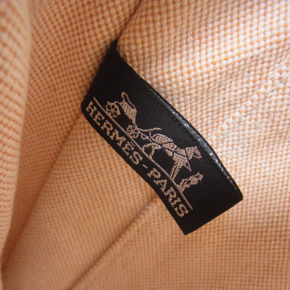 HERMES エルメス フールトゥ MM キャンバス トート バッグ オレンジ系【中古】