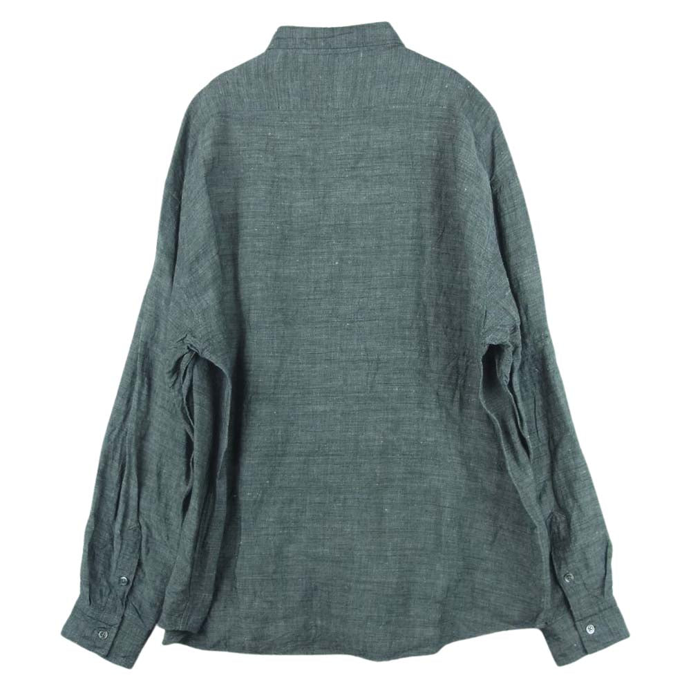 PORTER CLASSIC ポータークラシック ROLL UP BAMBOO LINEN SHIRT ロールアップ バンブー リネン 長袖 シャツ グレー系 L【中古】