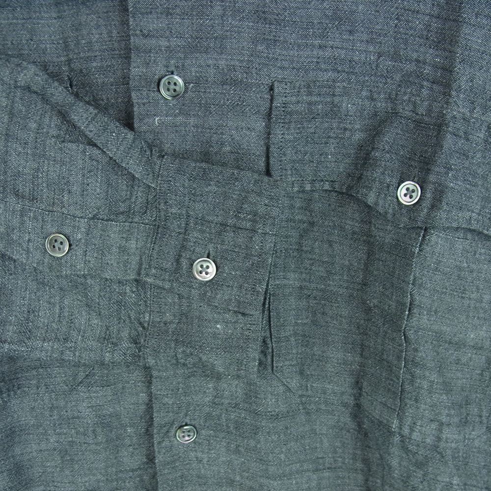 PORTER CLASSIC ポータークラシック ROLL UP BAMBOO LINEN SHIRT ロールアップ バンブー リネン 長袖 シャツ グレー系 L【中古】