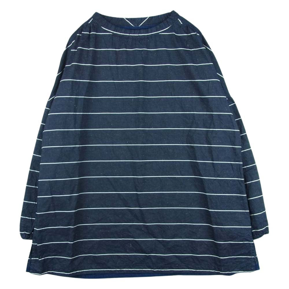 PORTER CLASSIC ポータークラシック FISHERMAN'S LINEN SMOCK SHIRT フィッシャーマンズ リネン スモック Tシャツ ダークネイビー系 3【中古】