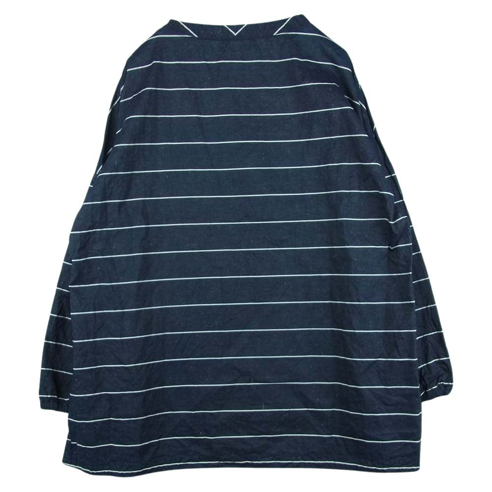 PORTER CLASSIC ポータークラシック FISHERMAN'S LINEN SMOCK SHIRT フィッシャーマンズ リネン スモック Tシャツ ダークネイビー系 3【中古】