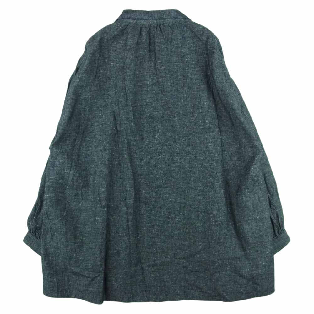 PORTER CLASSIC ポータークラシック BRESSON LINEN LONG SMOCK SHIRT WATCH CHAIN ITEM ブレッソン リネン ロング スモック 長袖 シャツ ウォッチチェーン グレー系 3【中古】
