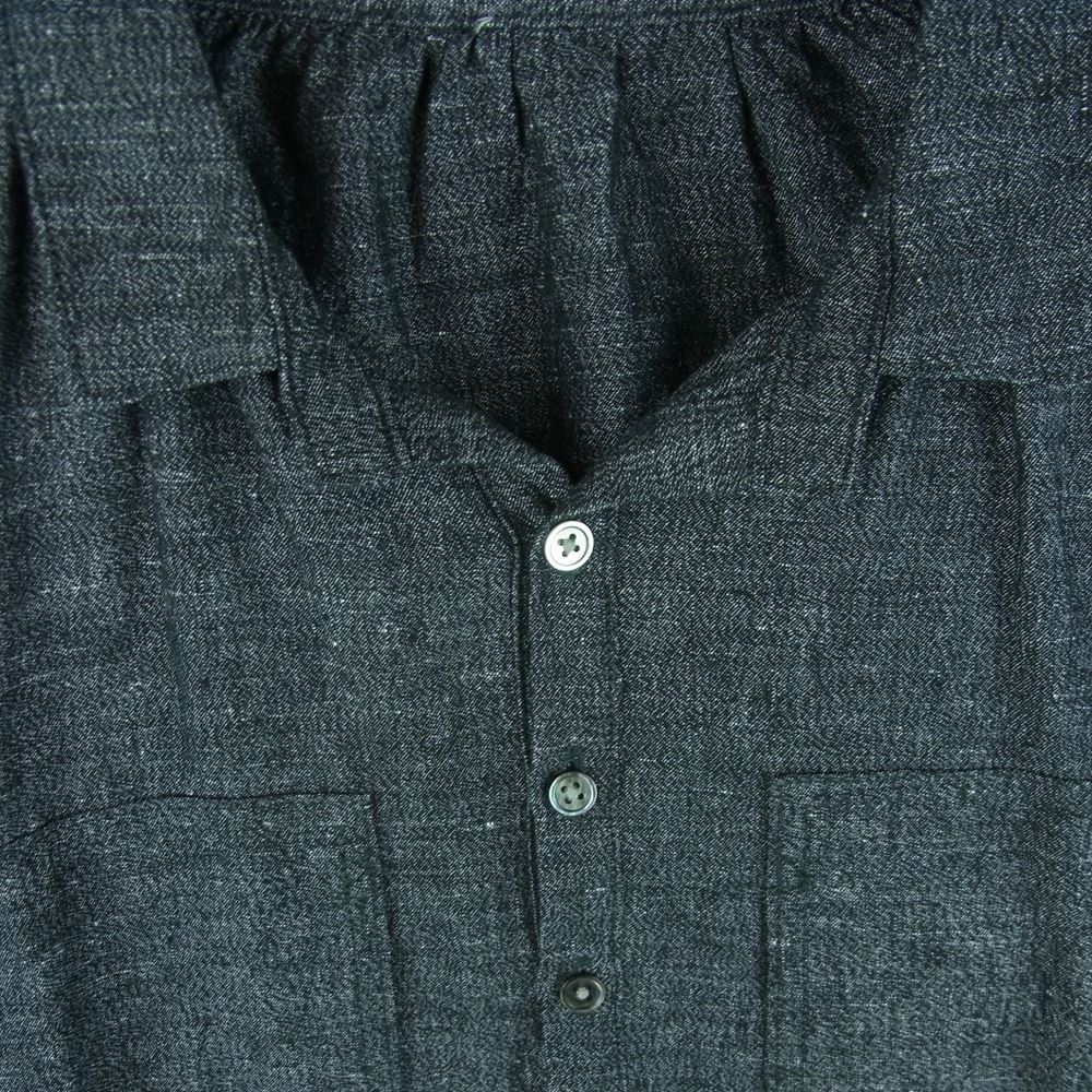 PORTER CLASSIC ポータークラシック BRESSON LINEN LONG SMOCK SHIRT WATCH CHAIN ITEM ブレッソン リネン ロング スモック 長袖 シャツ ウォッチチェーン グレー系 3【中古】