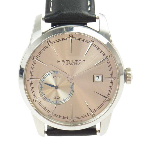 HAMILTON ハミルトン H405150 レイルロード レザーベルト 自動巻き オートマチック 腕時計 シルバー系【中古】