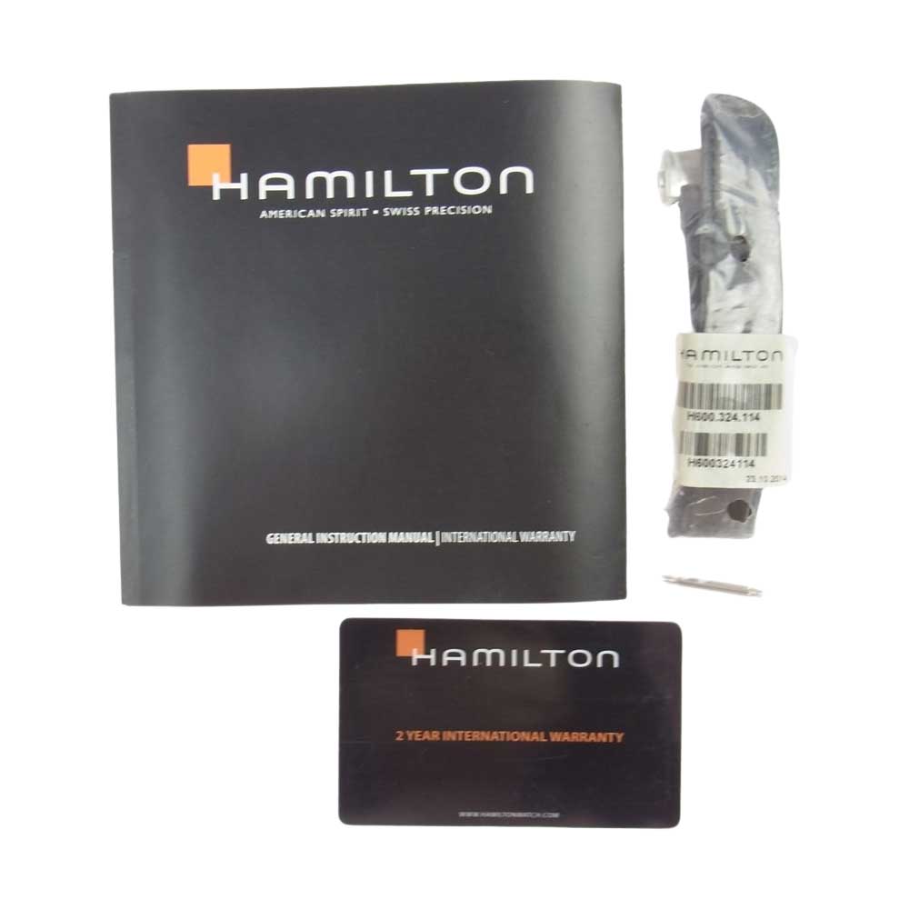 HAMILTON ハミルトン H405150 レイルロード レザーベルト 自動巻き オートマチック 腕時計 シルバー系【中古】