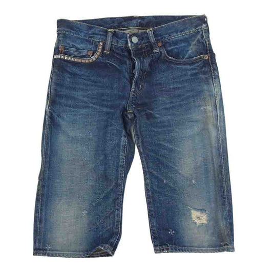 HYSTERIC GLAMOUR ヒステリックグラマー 4AM-0601 USED加工 デニム ショーツ ハーフパンツ インディゴブルー系 28【中古】
