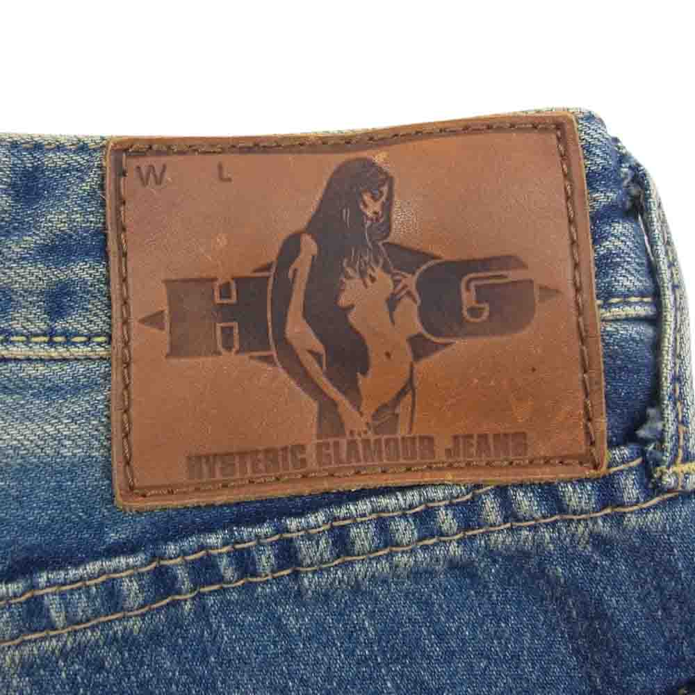 HYSTERIC GLAMOUR ヒステリックグラマー 4AM-0542 ダメージ加工 デニム ショーツ インディゴブルー系 30【中古】
