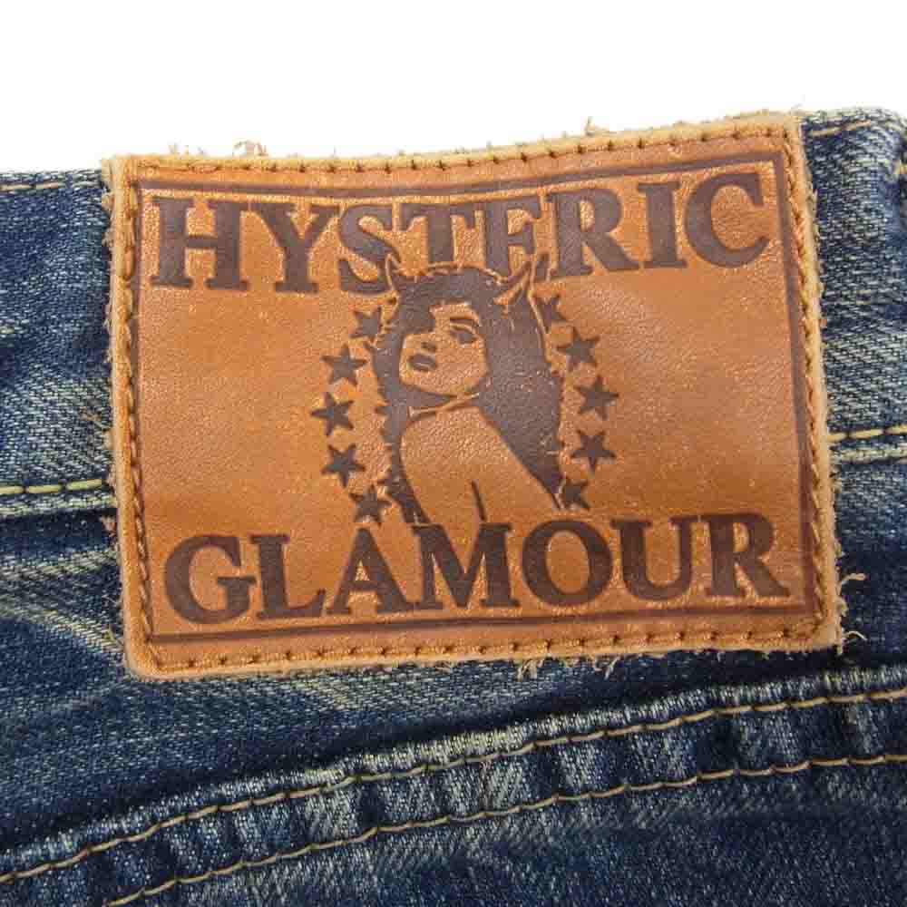 HYSTERIC GLAMOUR ヒステリックグラマー USED加工 ブーツカット デニム パンツ インディゴブルー系 28【中古】