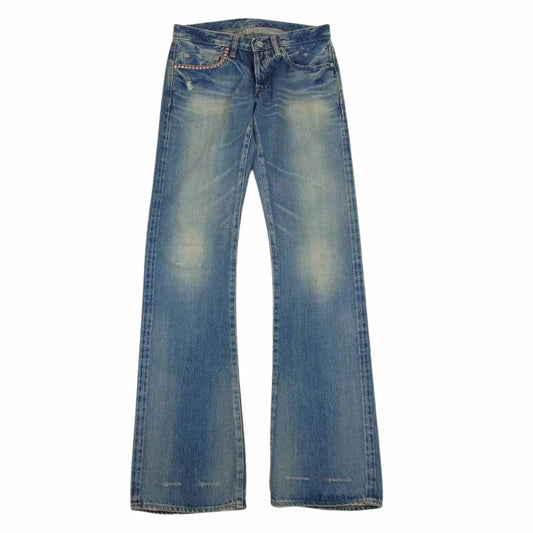 HYSTERIC GLAMOUR ヒステリックグラマー 0293AP12 ブーツカット スタッズ デニム パンツ インディゴブルー系 28【中古】